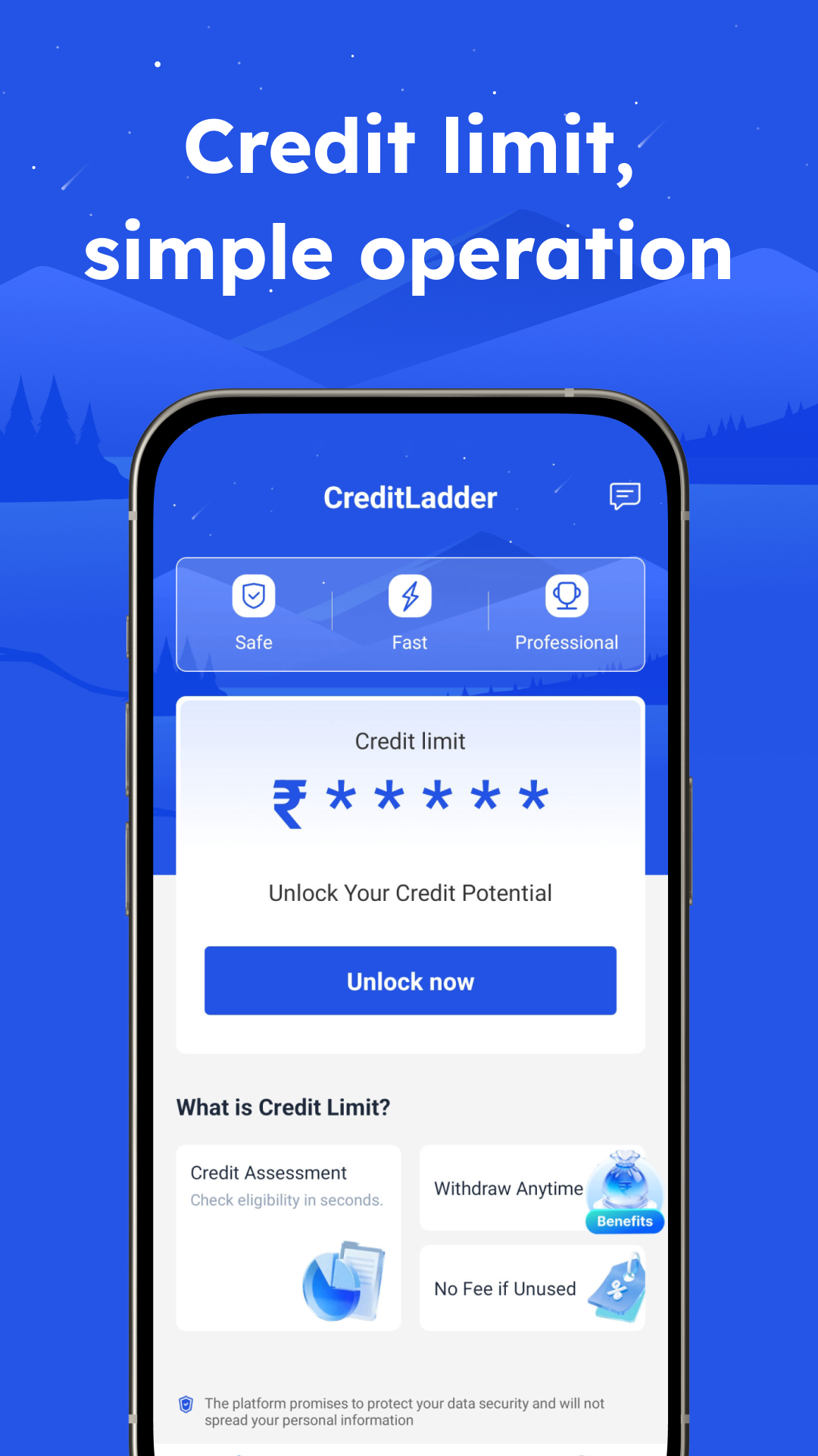 CreditLadder app — Credit limit, simple operation